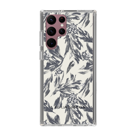Slim Protection Case［ LAGUNAMOON - BotanicalJacquard - White×Black ］