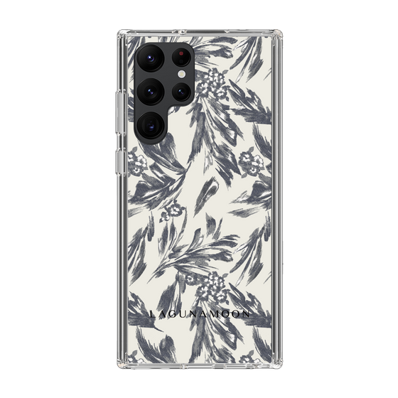 Slim Protection Case［ LAGUNAMOON - BotanicalJacquard - White×Black ］