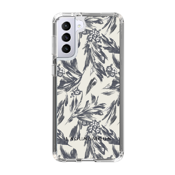 Slim Protection Case［ LAGUNAMOON - BotanicalJacquard - White×Black ］
