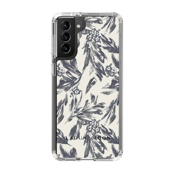 Slim Protection Case［ LAGUNAMOON - BotanicalJacquard - White×Black ］