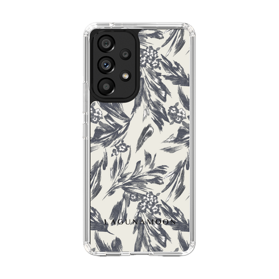Slim Protection Case［ LAGUNAMOON - BotanicalJacquard - White×Black ］