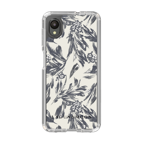 Slim Protection Case［ LAGUNAMOON - BotanicalJacquard - White×Black ］