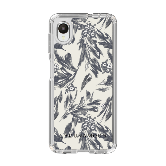 Slim Protection Case［ LAGUNAMOON - BotanicalJacquard - White×Black ］