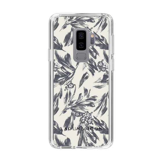 Slim Protection Case［ LAGUNAMOON - BotanicalJacquard - White×Black ］