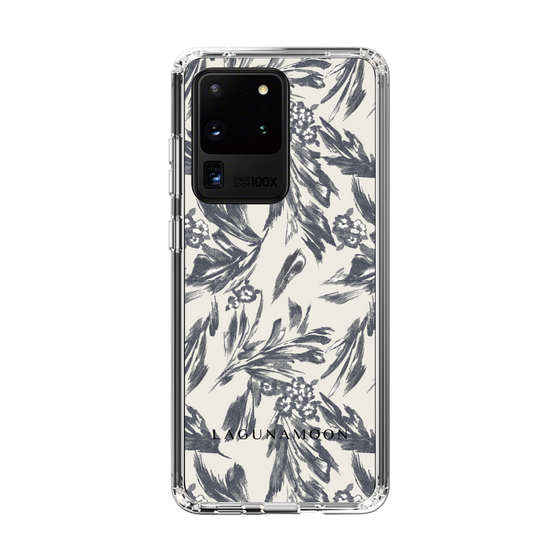 Slim Protection Case［ LAGUNAMOON - BotanicalJacquard - White×Black ］