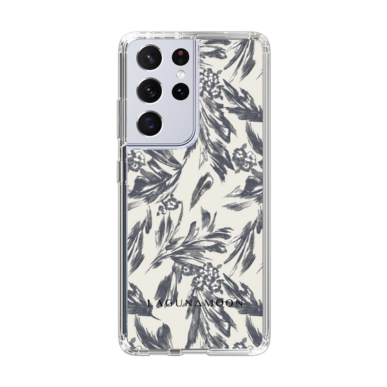 Slim Protection Case［ LAGUNAMOON - BotanicalJacquard - White×Black ］