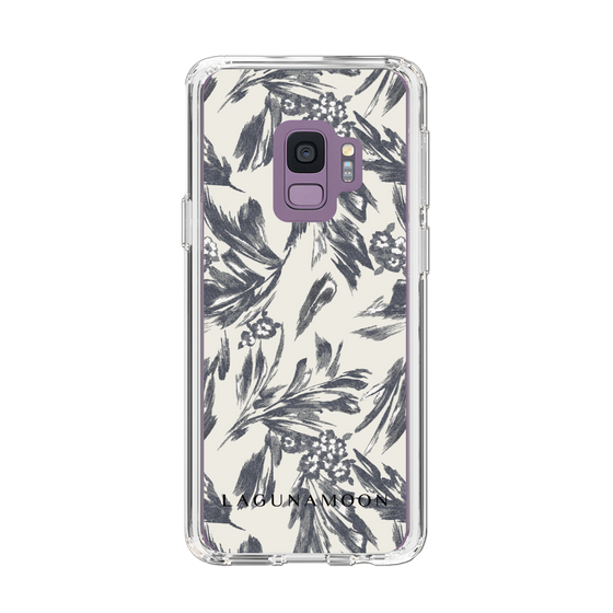 Slim Protection Case［ LAGUNAMOON - BotanicalJacquard - White×Black ］