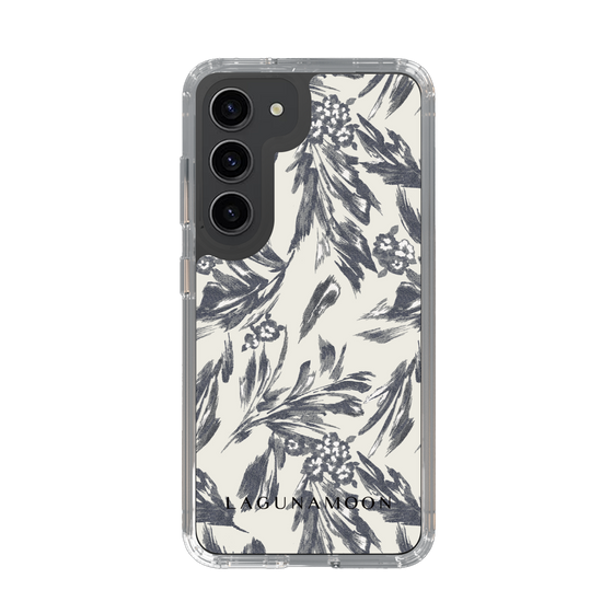 Slim Protection Case［ LAGUNAMOON - BotanicalJacquard - White×Black ］