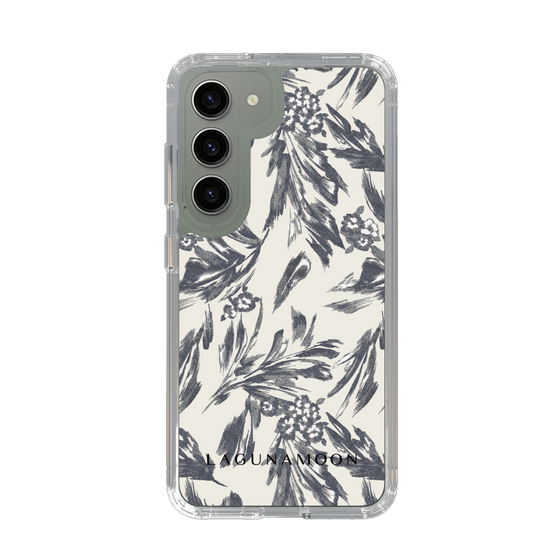Slim Protection Case［ LAGUNAMOON - BotanicalJacquard - White×Black ］