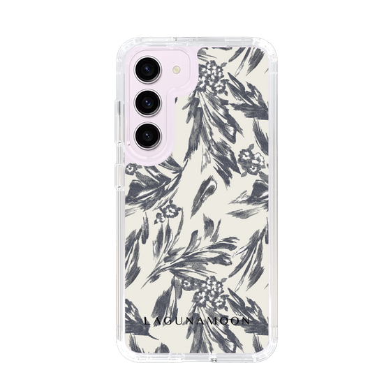 Slim Protection Case［ LAGUNAMOON - BotanicalJacquard - White×Black ］