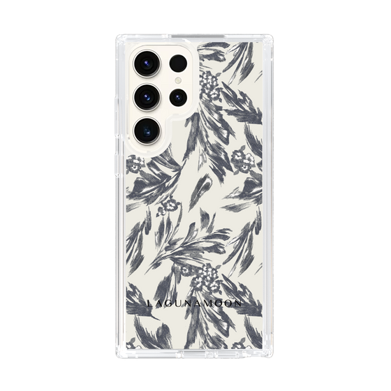 Slim Protection Case［ LAGUNAMOON - BotanicalJacquard - White×Black ］