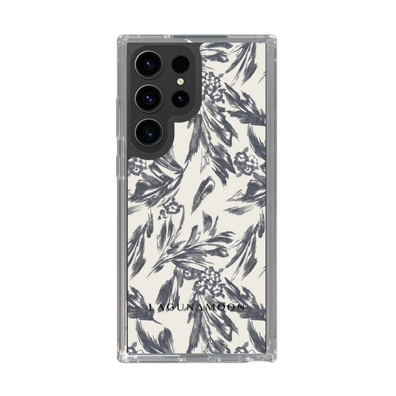 Slim Protection Case［ LAGUNAMOON - BotanicalJacquard - White×Black ］