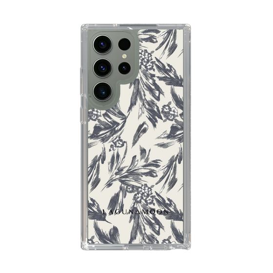 Slim Protection Case［ LAGUNAMOON - BotanicalJacquard - White×Black ］