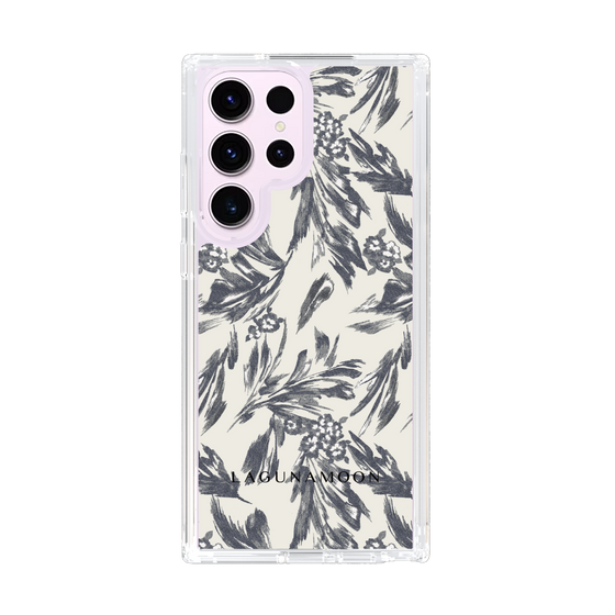 Slim Protection Case［ LAGUNAMOON - BotanicalJacquard - White×Black ］
