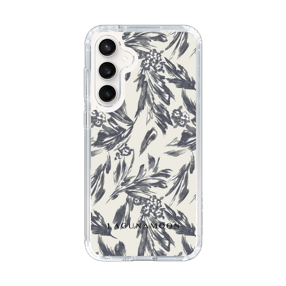 Slim Protection Case［ LAGUNAMOON - BotanicalJacquard - White×Black ］