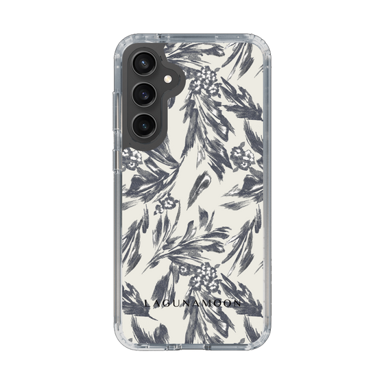 Slim Protection Case［ LAGUNAMOON - BotanicalJacquard - White×Black ］