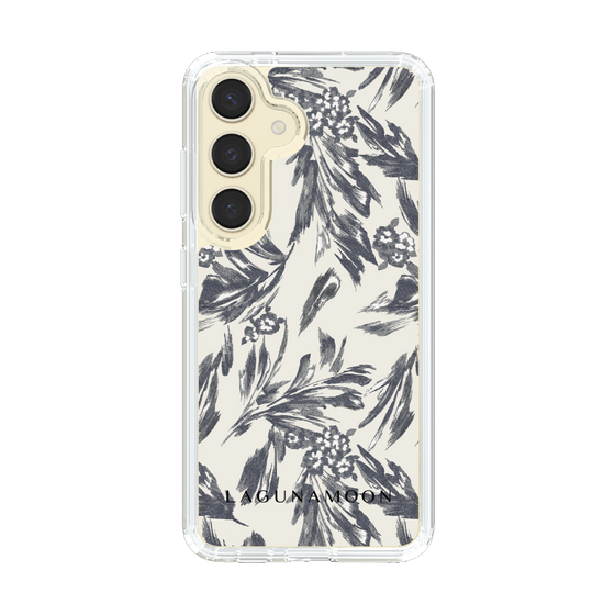 Slim Protection Case［ LAGUNAMOON - BotanicalJacquard - White×Black ］