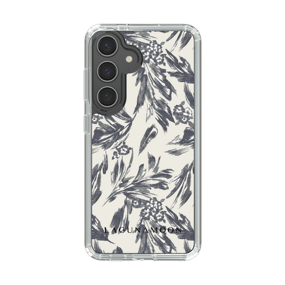 Slim Protection Case［ LAGUNAMOON - BotanicalJacquard - White×Black ］