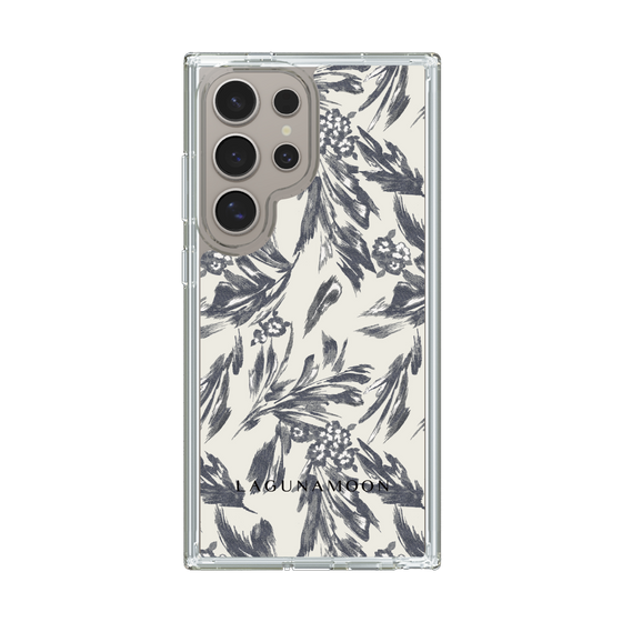Slim Protection Case［ LAGUNAMOON - BotanicalJacquard - White×Black ］