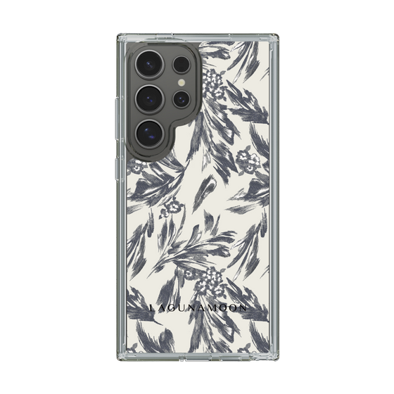 Slim Protection Case［ LAGUNAMOON - BotanicalJacquard - White×Black ］