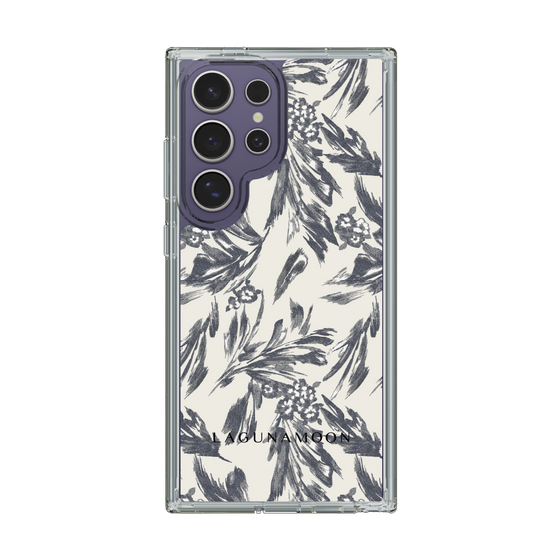 Slim Protection Case［ LAGUNAMOON - BotanicalJacquard - White×Black ］