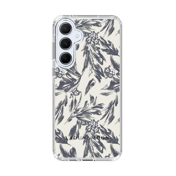 Slim Protection Case［ LAGUNAMOON - BotanicalJacquard - White×Black ］