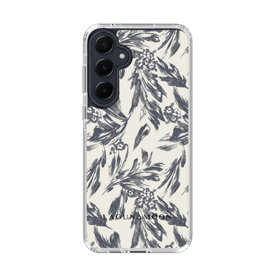 Slim Protection Case［ LAGUNAMOON - BotanicalJacquard - White×Black ］