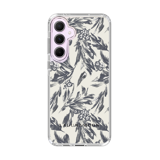 Slim Protection Case［ LAGUNAMOON - BotanicalJacquard - White×Black ］