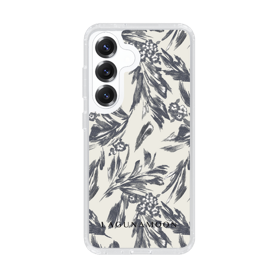 Slim Protection Case［ LAGUNAMOON - BotanicalJacquard - White×Black ］