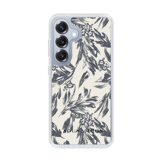 Slim Protection Case［ LAGUNAMOON - BotanicalJacquard - White×Black ］