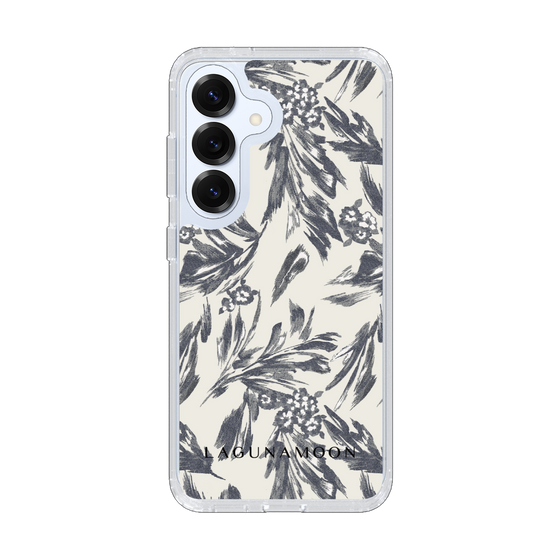 Slim Protection Case［ LAGUNAMOON - BotanicalJacquard - White×Black ］