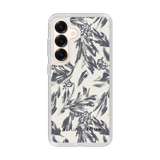 Slim Protection Case［ LAGUNAMOON - BotanicalJacquard - White×Black ］