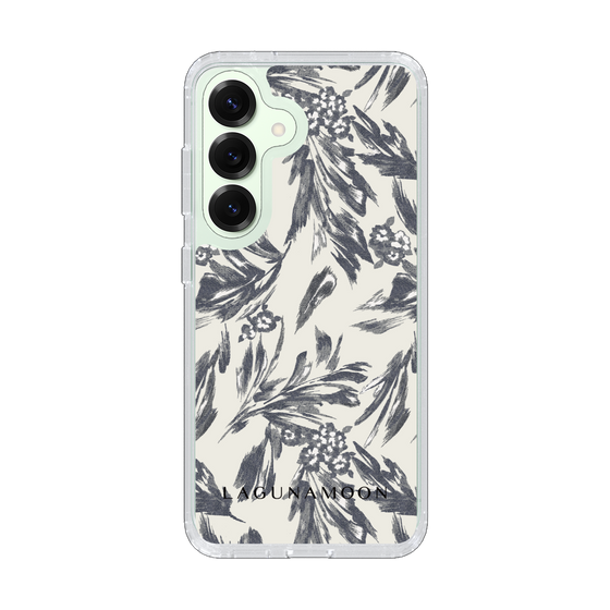 Slim Protection Case［ LAGUNAMOON - BotanicalJacquard - White×Black ］