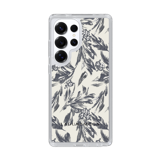 Slim Protection Case［ LAGUNAMOON - BotanicalJacquard - White×Black ］