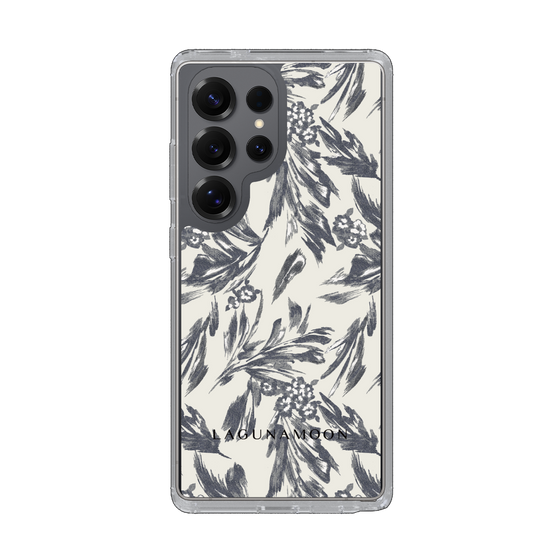 Slim Protection Case［ LAGUNAMOON - BotanicalJacquard - White×Black ］