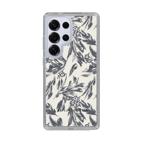 Slim Protection Case［ LAGUNAMOON - BotanicalJacquard - White×Black ］