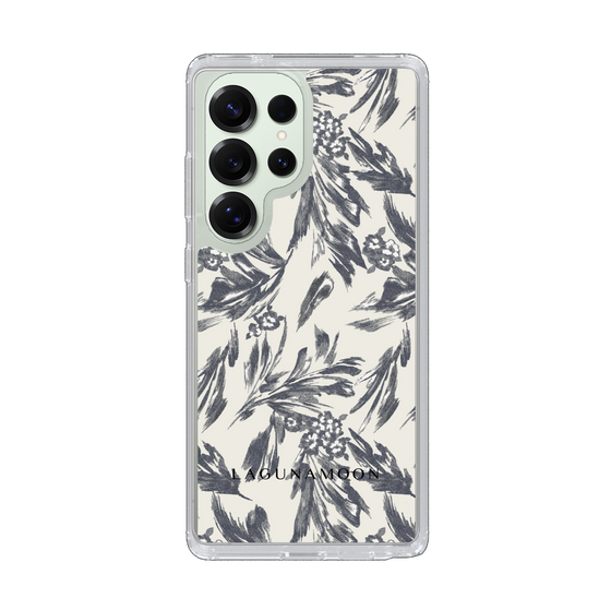 Slim Protection Case［ LAGUNAMOON - BotanicalJacquard - White×Black ］
