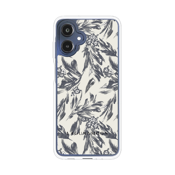 Slim Protection Case［ LAGUNAMOON - BotanicalJacquard - White×Black ］