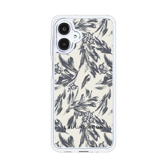 Slim Protection Case［ LAGUNAMOON - BotanicalJacquard - White×Black ］