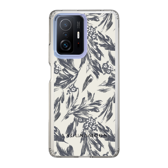 Slim Protection Case［ LAGUNAMOON - BotanicalJacquard - White×Black ］