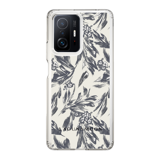Slim Protection Case［ LAGUNAMOON - BotanicalJacquard - White×Black ］