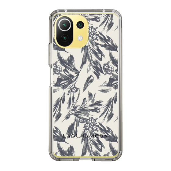 Slim Protection Case［ LAGUNAMOON - BotanicalJacquard - White×Black ］