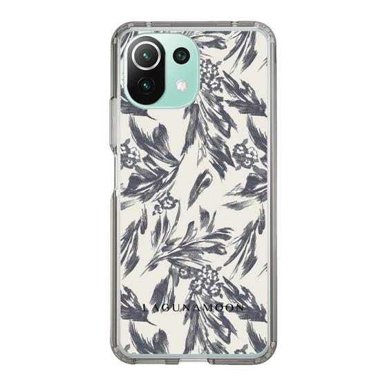 Slim Protection Case［ LAGUNAMOON - BotanicalJacquard - White×Black ］
