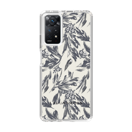 Slim Protection Case［ LAGUNAMOON - BotanicalJacquard - White×Black ］