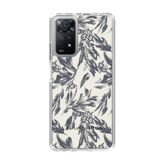Slim Protection Case［ LAGUNAMOON - BotanicalJacquard - White×Black ］