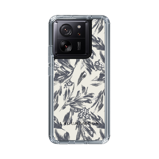 Slim Protection Case［ LAGUNAMOON - BotanicalJacquard - White×Black ］