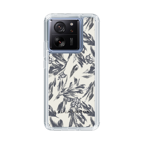 Slim Protection Case［ LAGUNAMOON - BotanicalJacquard - White×Black ］