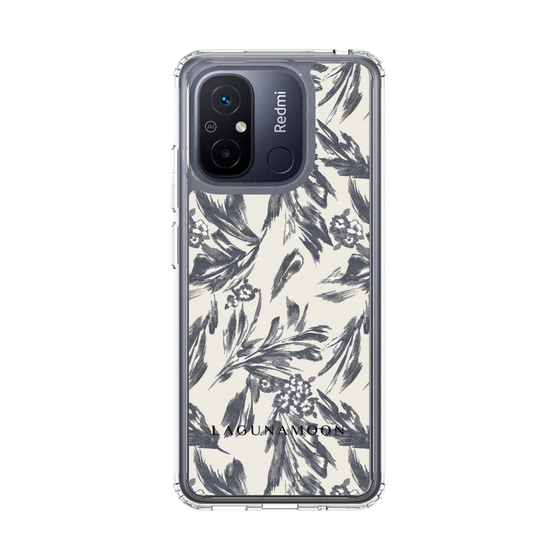 Slim Protection Case［ LAGUNAMOON - BotanicalJacquard - White×Black ］