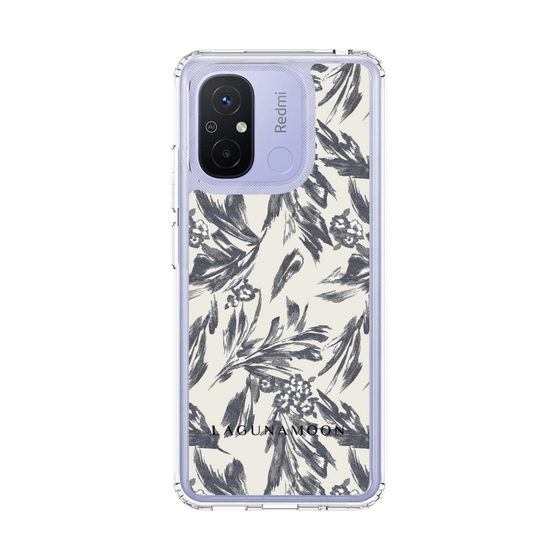 Slim Protection Case［ LAGUNAMOON - BotanicalJacquard - White×Black ］