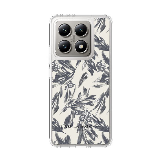 Slim Protection Case［ LAGUNAMOON - BotanicalJacquard - White×Black ］